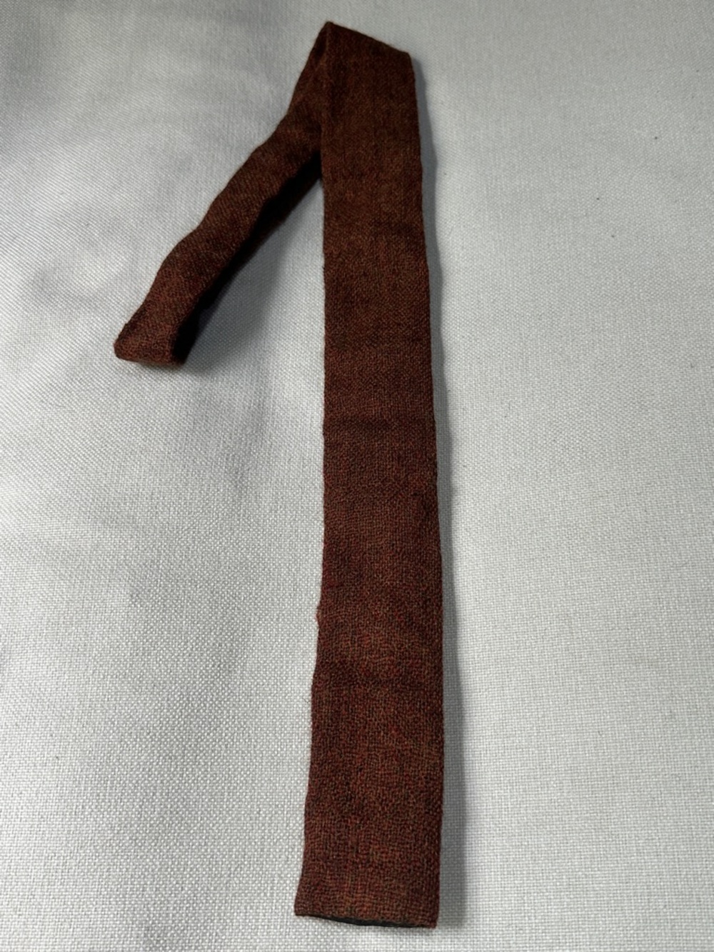Vintage Tooster Wursted Wool  Lambswool knit tie brown green 54”